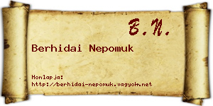 Berhidai Nepomuk névjegykártya